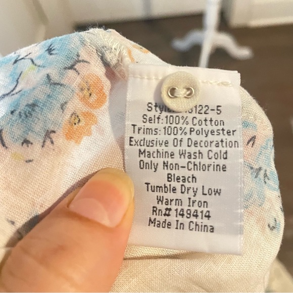 New Johnny Was Leti Boho Floral Blouse Sz XL - Picture 8 of 8